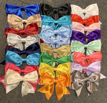 Load image into Gallery viewer, Rainbow Satin Bow Shoe Clips: Custom Bridal Wedding Accessory
