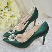 Load image into Gallery viewer, Pointed Toe Satin Bridal Shoes | Custom Colours | 8cm, 10cm, 12cm Heel | Large Sizes
