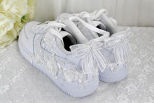 Load image into Gallery viewer, Floral Embroidered Bridal Air Force 1 Trainers
