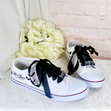 Load image into Gallery viewer, Personalised Halloween Wedding Sneakers: Themed Bridal Canvas Trainers
