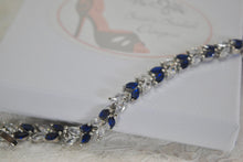 Load image into Gallery viewer, Royal Blue Crystal Bracelet, Elegant Sapphire Style, Gift For Her
