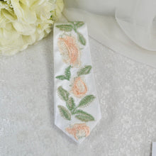 Load image into Gallery viewer, Embroidered Wildflower Mens Tie: Floral Wedding Necktie
