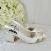 Load image into Gallery viewer, Ivory Block Heel Bridal Shoes - UK3 - Ready to Dispatch
