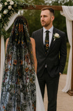 Load image into Gallery viewer, Embroidered Wildflower Mens Tie: Floral Wedding Necktie
