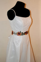 Load image into Gallery viewer, Floral Embroidered Bridal Belt: Autumn Flower Wedding Dress Sash
