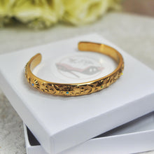 Load image into Gallery viewer, Celestial Bangle - Silver or Gold Moon And Stars Bridal Bracelet
