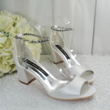 Load image into Gallery viewer, Ivory Block Heel Bridal Shoes - UK5 - Ready to Dispatch
