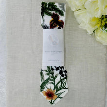 Load image into Gallery viewer, Personalised Embroidered Wildflower Satin Tie: Secret Garden Wedding Necktie
