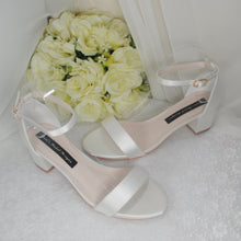 Load image into Gallery viewer, Bridal Block Heel Sandals - Custom Bridesmaid Shoes With Cushioned Soles • Size UK5/US7.5
