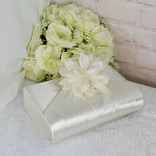 Load image into Gallery viewer, Ivory Satin Bridal Set: Heels, Clutch, Fascinator - Wedding Guest
