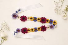 Load image into Gallery viewer, 3D Bright Floral Embroidered Bridal Belt: Flower Wedding Dress Sash
