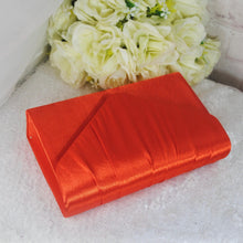 Load image into Gallery viewer, Orange Fascinator and Clutch Bag Set: Handmade Satin Wedding Outfit
