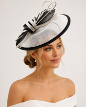 Load image into Gallery viewer, Sinamay Fascinator Hat with A Butterfly Bow Tie
