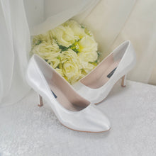 Load image into Gallery viewer, Pink Satin Bridal Shoes: 3" Heel Wedding Coloured Court Shoe
