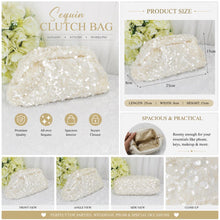 Load image into Gallery viewer, Sparkling Sequin Clutch Bag – Ivory or Light Blue
