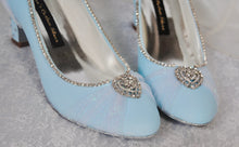 Load image into Gallery viewer, Cinderella Princess Costume Shoes: Something Blue Block Heel Bridal Pumps
