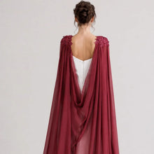 Load image into Gallery viewer, Chiffon Bridal Cape with Lace Shoulder Appliqués – Multiple Colours
