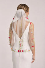 Load image into Gallery viewer, Ivory Floral &amp; Butterfly Embroidered Bridal Veil – 100cm – Sale
