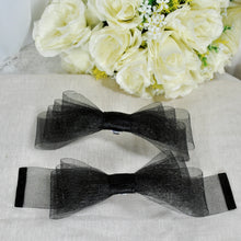 Load image into Gallery viewer, Shoe Bow Clips - Asymmetrical Organza Bow
