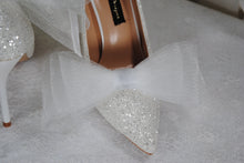 Load image into Gallery viewer, Shoe Bow Clips - Asymmetrical Organza Bow
