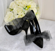 Load image into Gallery viewer, Shoe Bow Clips - Asymmetrical Organza Bow
