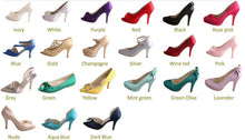 Load image into Gallery viewer, Satin Court Shoe with Designer Square Crystal Decoration - Other Colours
