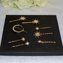 Load image into Gallery viewer, Celestial Moon and Stars Tiara and Hair Clips - IN STOCK
