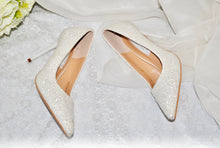 Load image into Gallery viewer, White Glitter Bridal Shoes - UK4/US6.5
