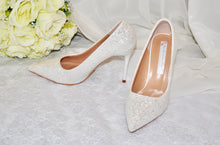 Load image into Gallery viewer, White Glitter Bridal Shoes - UK4/US6.5
