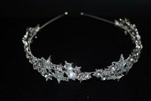 Load image into Gallery viewer, Celestial Silver Stars Tiara, Bridal Headband, Wedding Tiara
