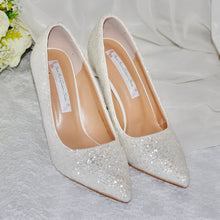 Load image into Gallery viewer, White Glitter Bridal Shoes - UK4/US6.5
