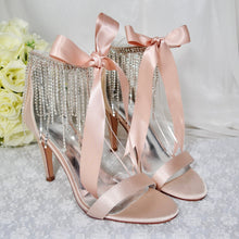 Load image into Gallery viewer, Champagne Wedding Sandals - Size UK7/US9
