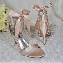 Load image into Gallery viewer, Champagne Wedding Sandals - Size UK7/US9
