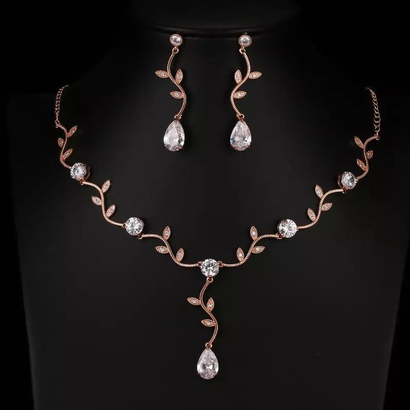 IN STOCK - Rose Gold Bridal Jewellery Set