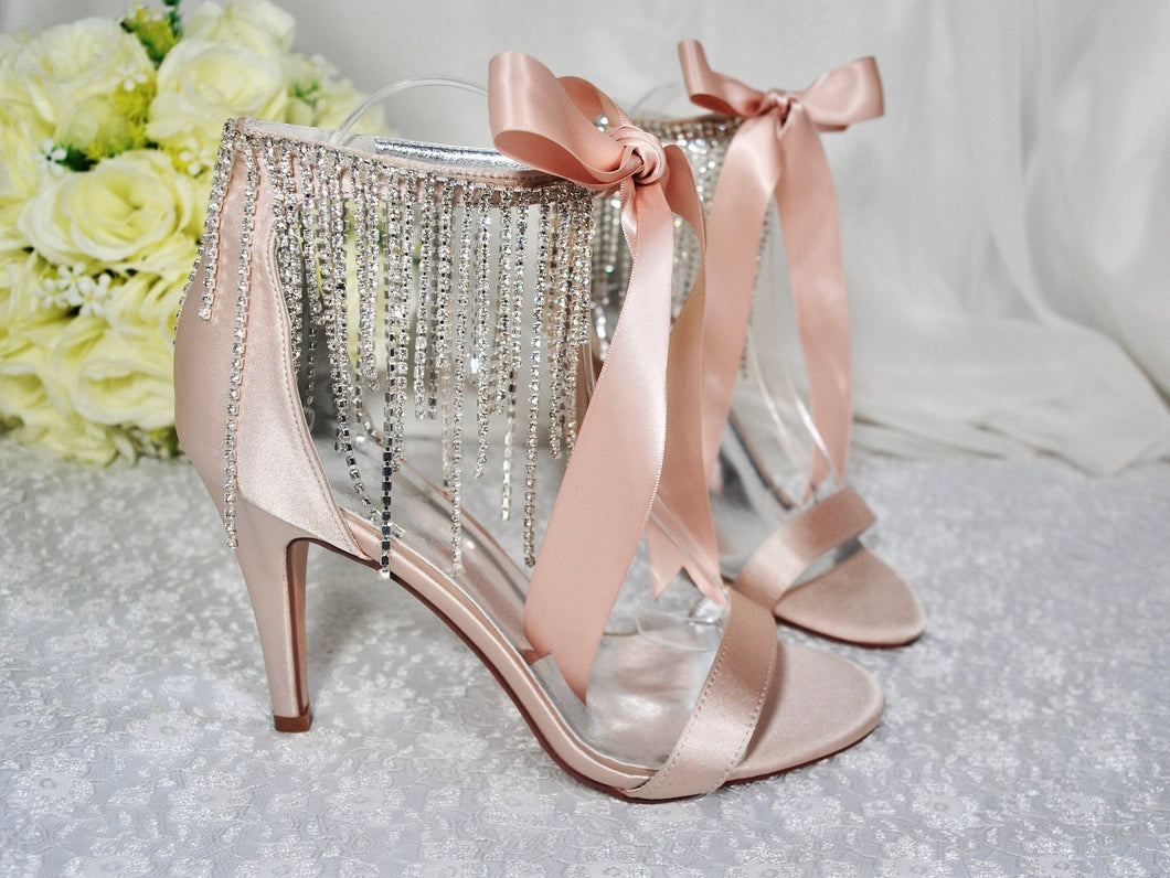 Champagne Wedding Sandals - Size UK7/US9