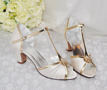 Load image into Gallery viewer, Ivory Mary Jane T Bar Bridal Shoes - Size UK7/US9.5
