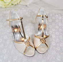 Load image into Gallery viewer, Ivory Mary Jane T Bar Bridal Shoes - Size UK7/US9.5
