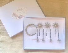 Load image into Gallery viewer, Celestial Moon and Stars Tiara and Hair Clips - IN STOCK
