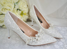 Load image into Gallery viewer, White Sparkling Wedding Shoes Size UK6.5/US9
