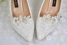 Load image into Gallery viewer, White Sparkling Wedding Shoes Size UK6.5/US9
