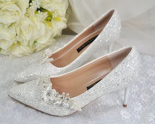 Load image into Gallery viewer, White Sparkling Wedding Shoes Size UK6.5/US9
