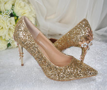 Load image into Gallery viewer, Beauty and the Beast Bridal Shoes UK8/US10.5
