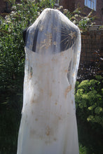 Load image into Gallery viewer, Luxury Celestial Wedding Cape or Veil - Gold Glitter and Pearl Veil or Cape
