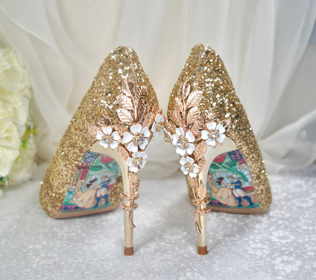 Beauty and the Beast Bridal Shoes UK8/US10.5