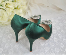 Load image into Gallery viewer, Satin WEDDING SHOES with Crystal Embellishment
