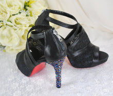 Load image into Gallery viewer, Black Bridal Pumps with Red Soles
