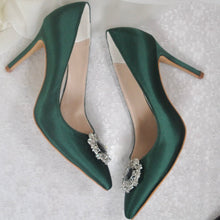 Load image into Gallery viewer, Satin WEDDING SHOES with Crystal Embellishment
