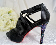 Load image into Gallery viewer, Black Bridal Pumps with Red Soles
