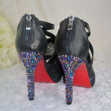 Load image into Gallery viewer, Black Bridal Pumps with Red Soles
