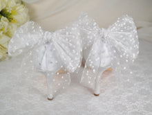 Load image into Gallery viewer, White Sparkling Wedding Shoes, with Bow - Size UK6/US8.5
